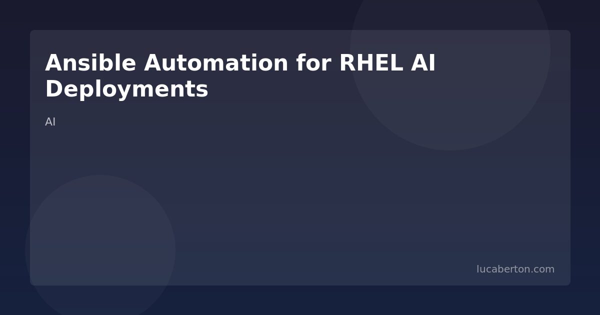 Ansible Automation for RHEL AI